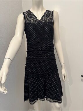 Joseph Ribkoff Black and White Polka Dot Dress